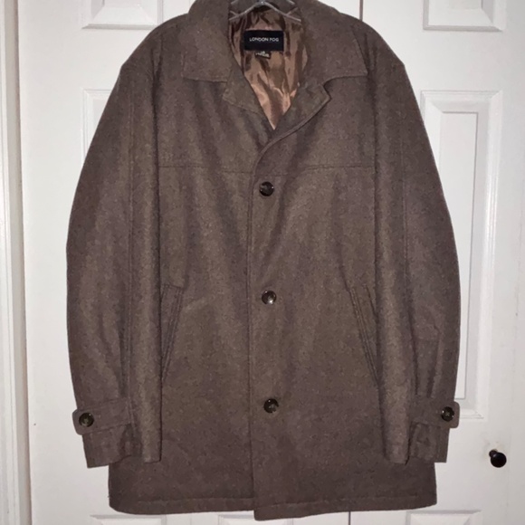 London Fog Wool Blend Brown Men's Jacket Sz Large - Picture 3 of 13